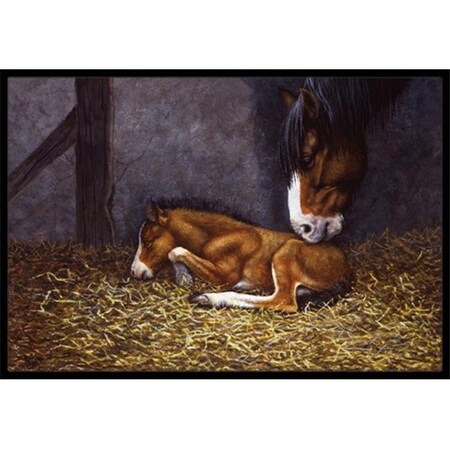 Carolines Treasures Carolines Treasures BDBA0207JMAT Horse & Her Foal Indoor or Outdoor Mat; 24 x 36 BDBA0207JMAT
